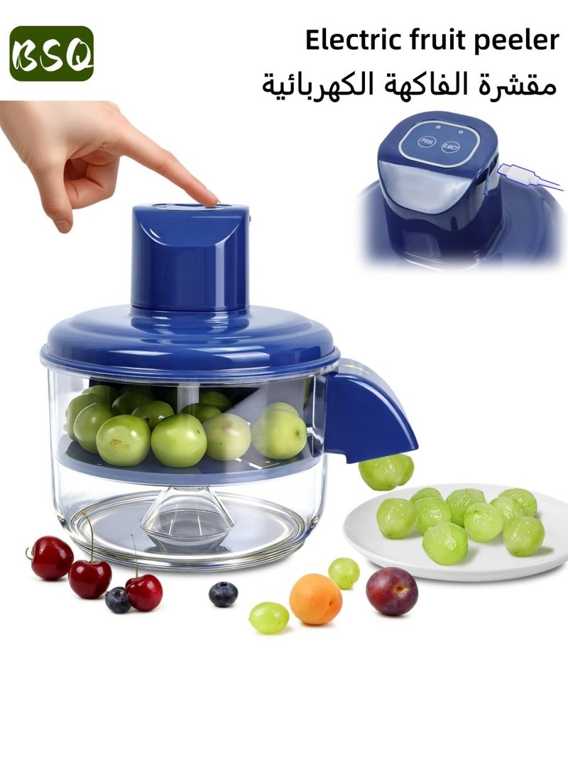 BSQ Electric Grape Peeler | Fully Automatic Peeler | Garlic and Vegetable Peeler | Rechargeable Automatic Fruit and Vegetable Peeler | Peel in 20 Seconds | Easy-to-Clean and Compact Kitchen Tool | Safe to Operate | Suitable for Apples, Grapes, Garlic, Tomatoes, Cherries, and Other Fruits - Image 1
